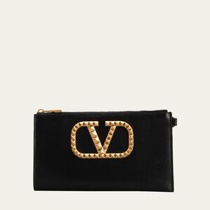 Valentino Garavani VLogo Gold Studded V Hardware Wristlet New w/Original Dustbag